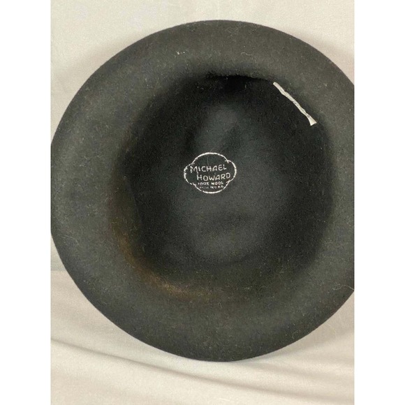Michael Howard Miss Bierner Bowler Hat Womens 7 Black Wool Vintage Felt USA main image 4